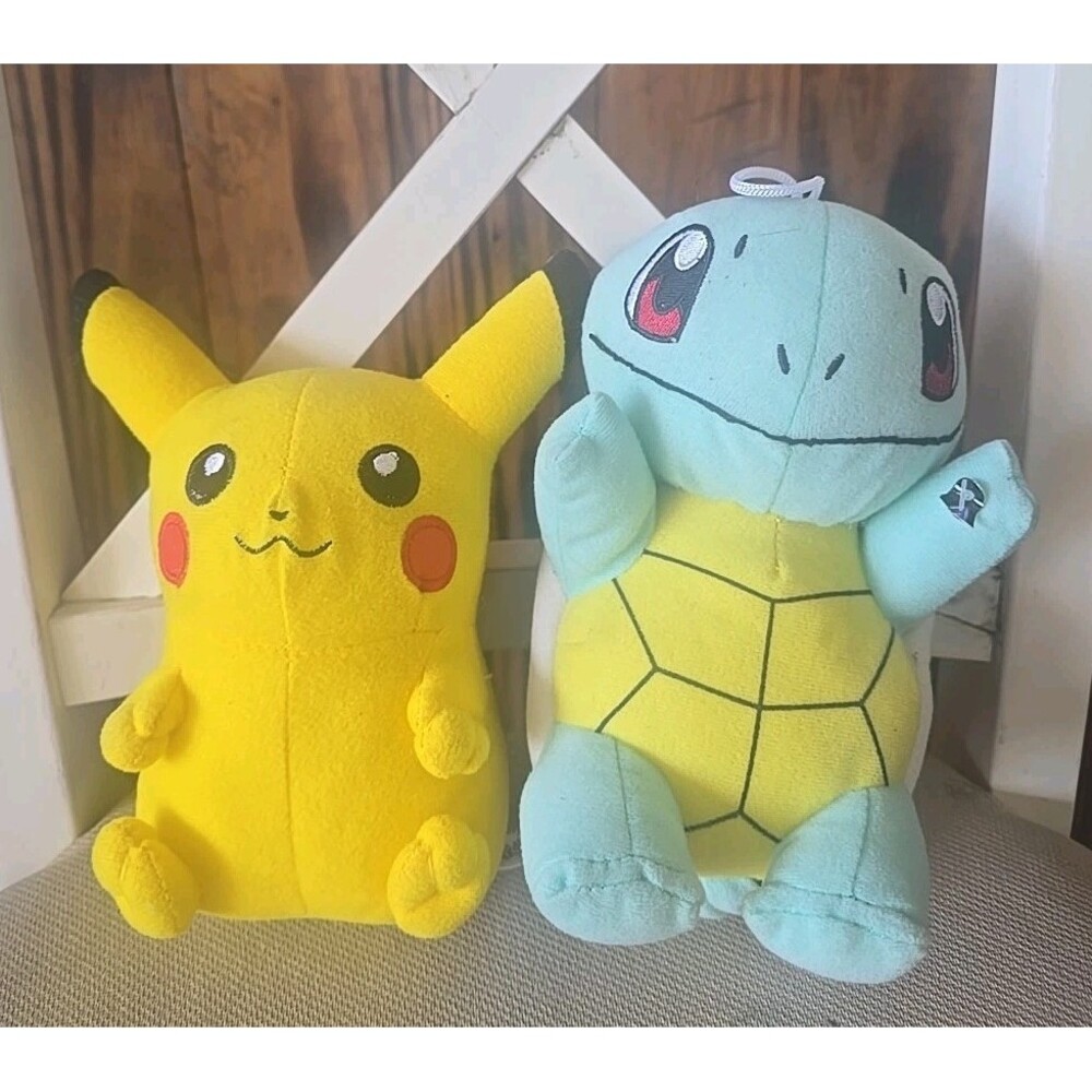 Pokemon Plushies Squirtle & Pikachu Bundle Set